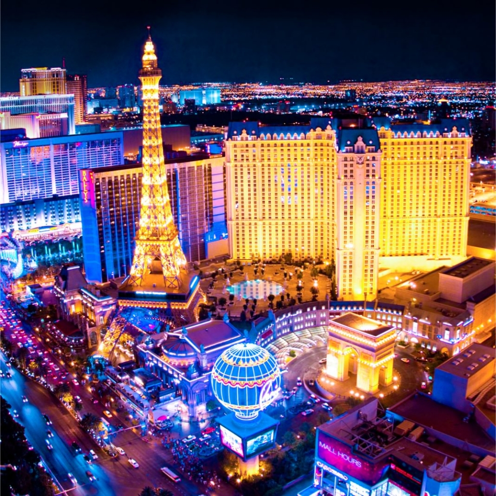 Flight route from Chicago to Las Vegas